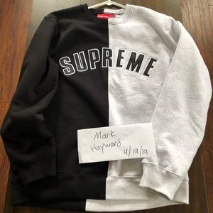 Supreme half color crewneck
